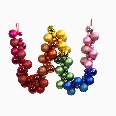 6ft. Multicolor Rainbow Shatterproof Ball Garland by Ashland®