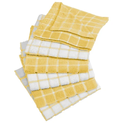 DII® Yellow Combo Windowpane Dishcloths, 6ct.