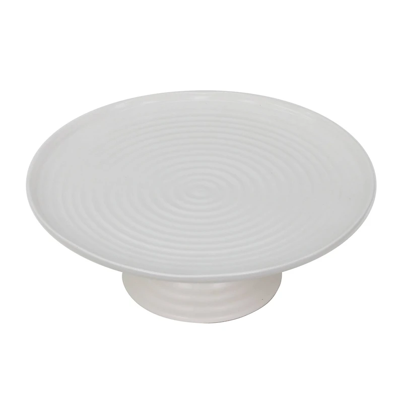 11.75" White Stoneware Cake Stand by Ashland®