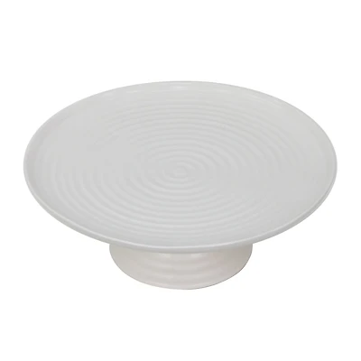 11.75" White Stoneware Cake Stand by Ashland®