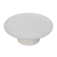 11.75" White Stoneware Cake Stand by Ashland®