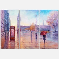 Designart - Big Ben and Woman With Red Umbrella In London