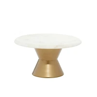 Gold Marble Contemporary Cake Stand, 7" x 12" x 12"