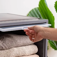 IRIS® Gray Storage Bin with Sliding Door