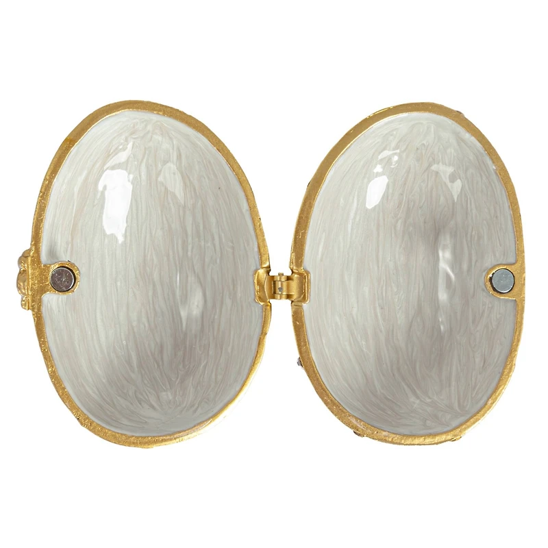 Hello Honey® 3.5" Amber Jeweled Egg Trinket Box