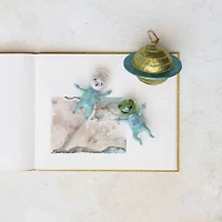 Hello Honey® 5.5" Green Beaded Planet Round Plastic Ornament