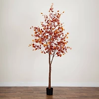 8ft. Pre-Lit Grand Autumn Eucalyptus Artificial Fall Tree with 540 Warm White LED Lights