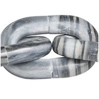 13" Gray Marble Geometric 3-Link Chain Sculpture Décor