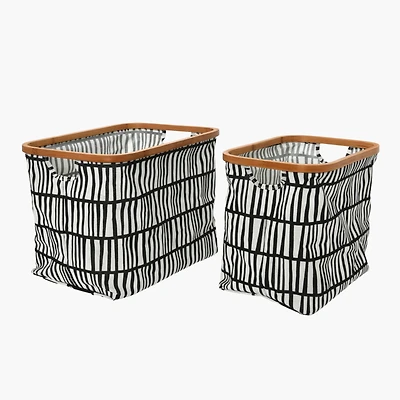 Household Essentials Krush Bamboo Rimmed Basket Set