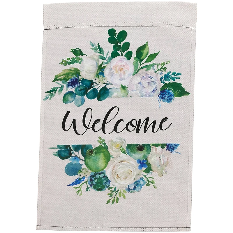 Welcome Mixed Florals Spring Outdoor Garden Flag