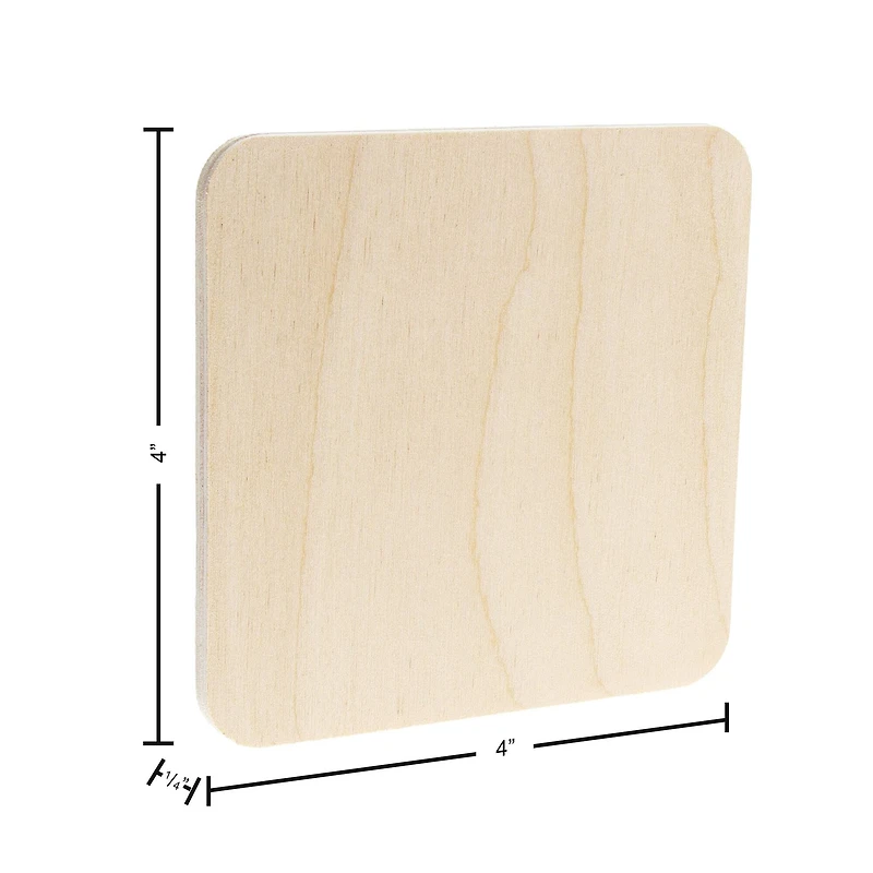 Good Wood by Leisure Arts 4" Square Wood Coasters, 12ct.