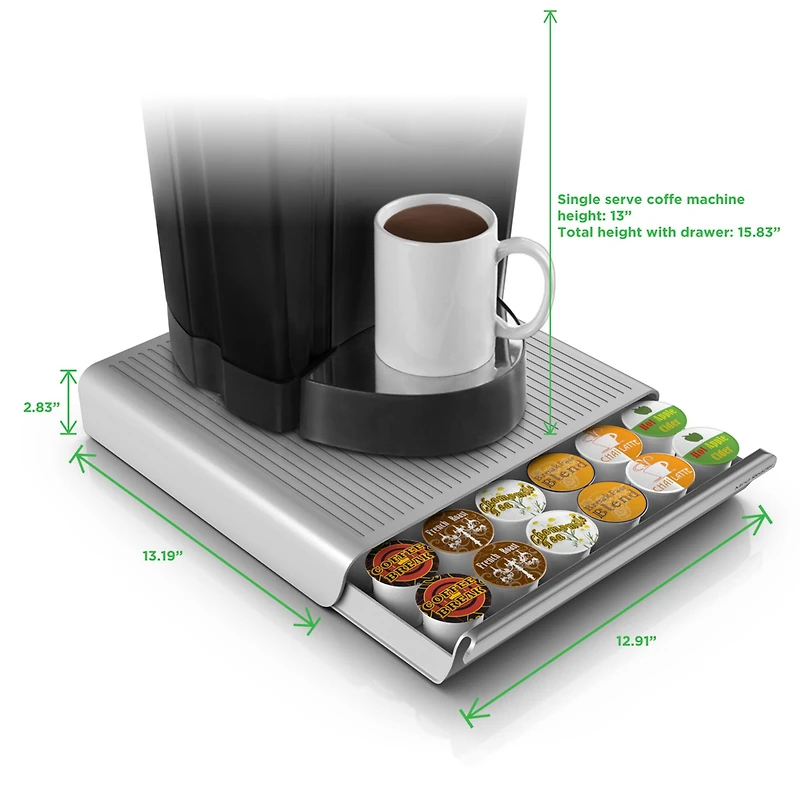 Mind Reader Gray Single Serve Coffee Station & Pod Capsule Storage