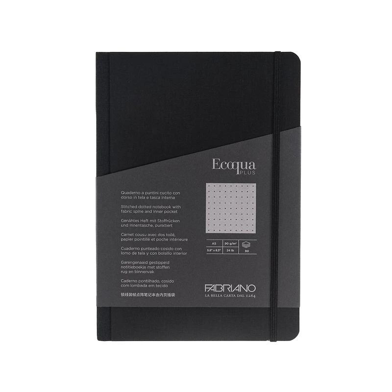 Fabriano® Ecoqua Plus A5 Dotted Fabric-Bound Notebook