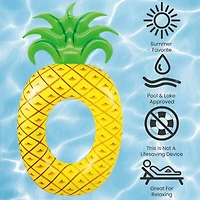 72" Yellow Pineapple Inflatable Tube Ring Swimming Pool Float