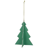 3D Glittered Tree Christmas Ornament - 5.25" - Green