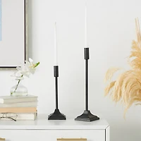 Black Metal Slim Minimalistic Candle Holder Set