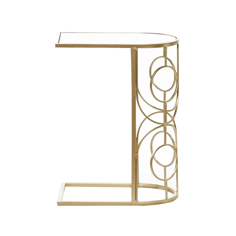 24" Gold Contemporary Metal Accent Table