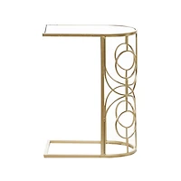 24" Gold Contemporary Metal Accent Table