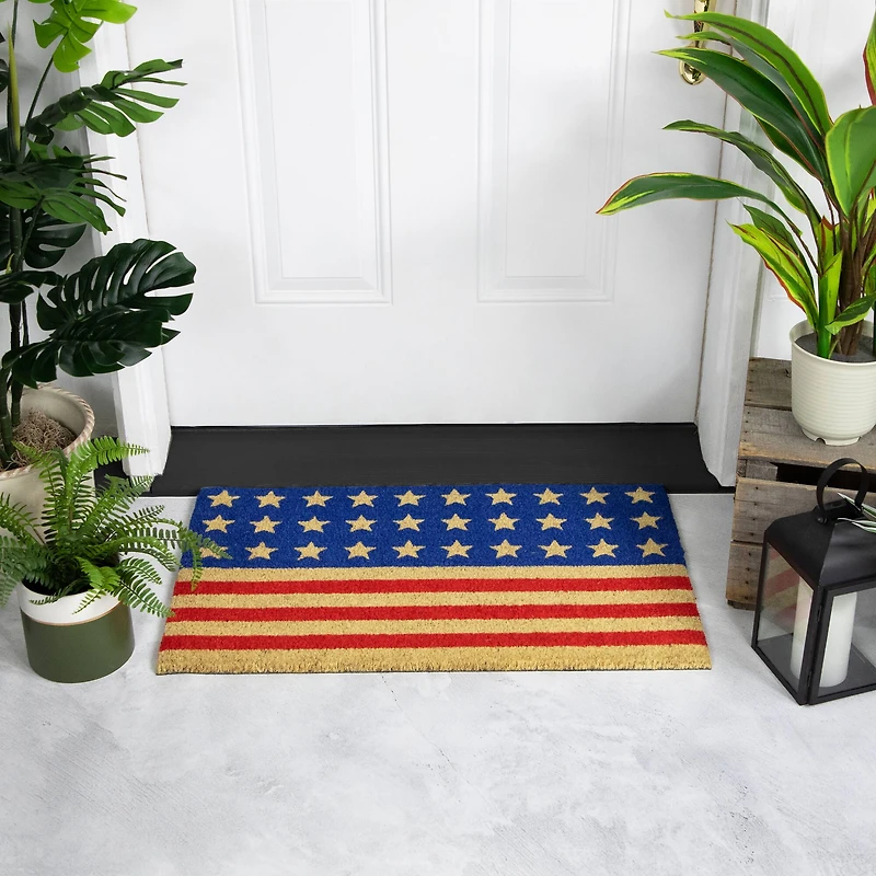 Americana Stars & Stripes Coir Outdoor Doormat