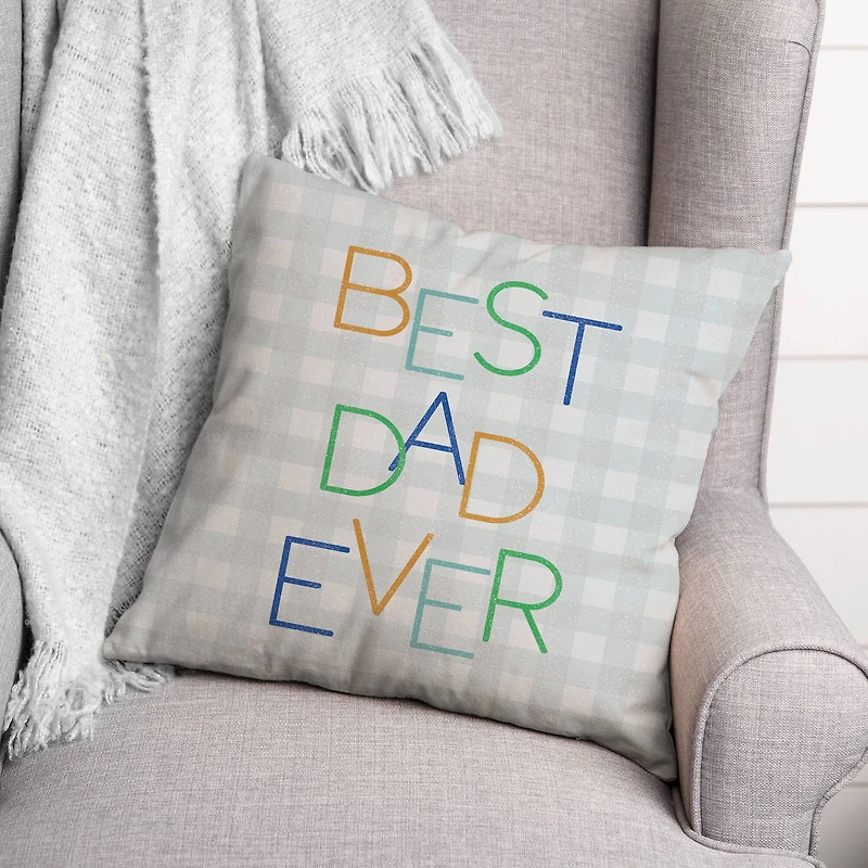 Best Dad Ever Check Indoor & Outdoor Pillow