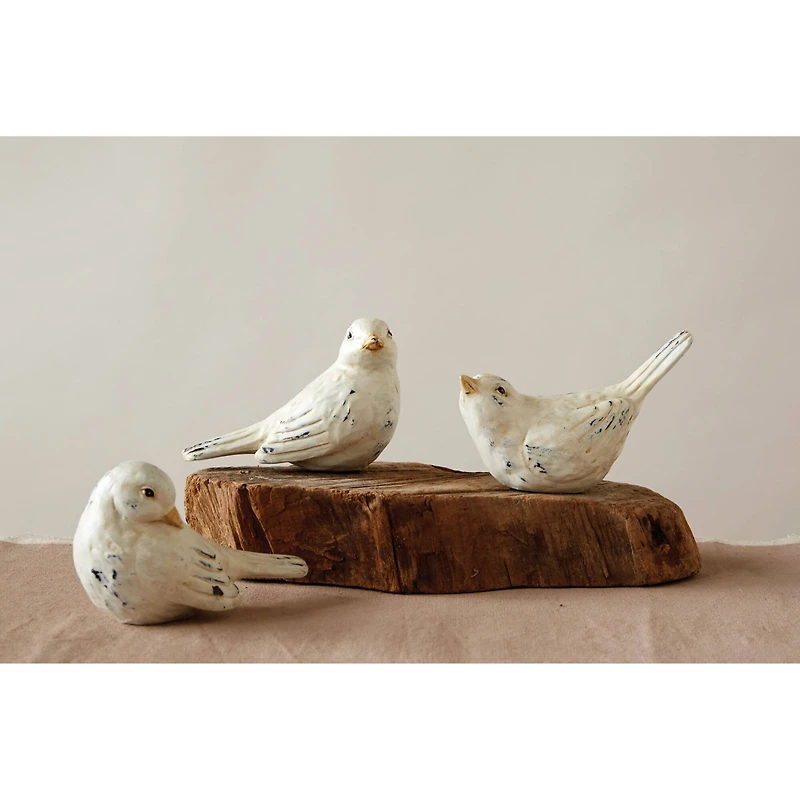 Hello Honey® Distressed White Finish Bird Set