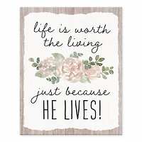 Because He Lives 8" x 10" Tabletop Canvas