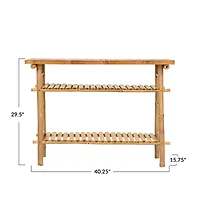 Hello Honey® Natural Tall Bamboo Accent Table with 2 Shelves