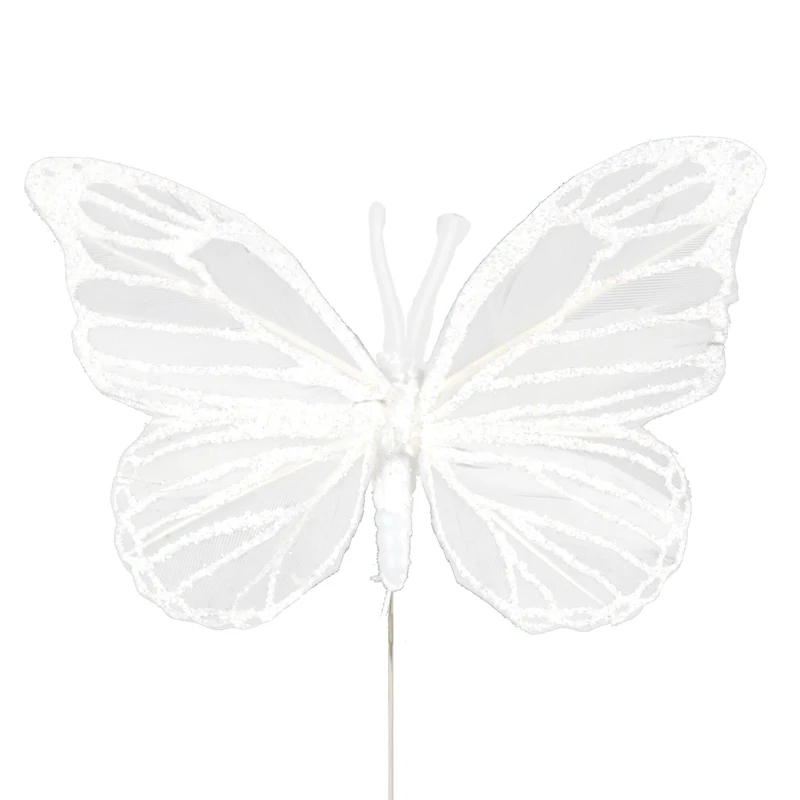 8 Packs: 5ct. (40 total) 4" White Feather Butterflies by Ashland®