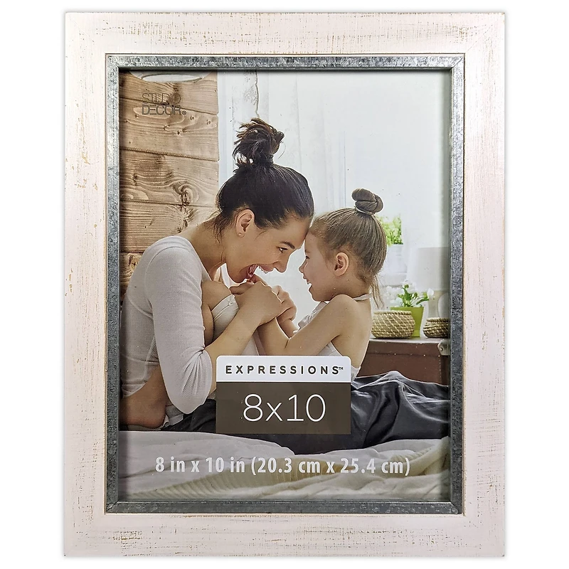 Expressions™ 8" x 10" White with Silver Edge Frame by Studio Décor®