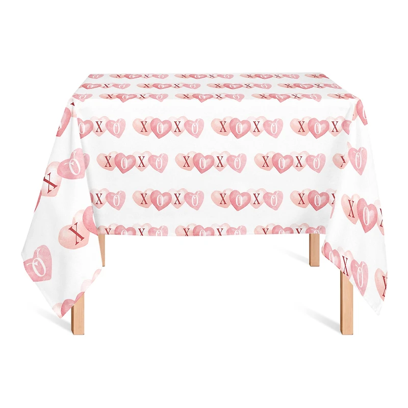 58" XOXO Hearts Pattern Tablecloth