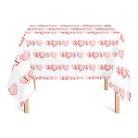 58" XOXO Hearts Pattern Tablecloth