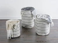 DII® 17" Gray Urban Stripe Paper Bin