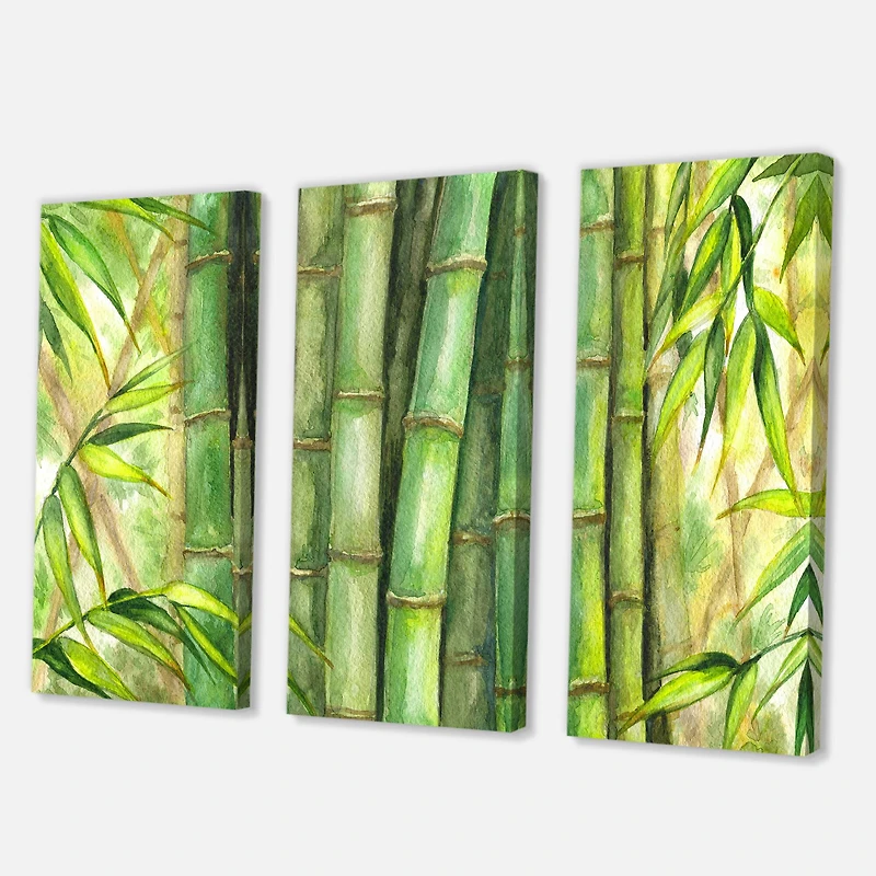 Designart - Bright Green Bamboo Stems