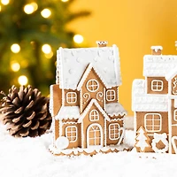 Glitzhome® 5.5" Christmas Resin Gingerbread House Table Decor Set