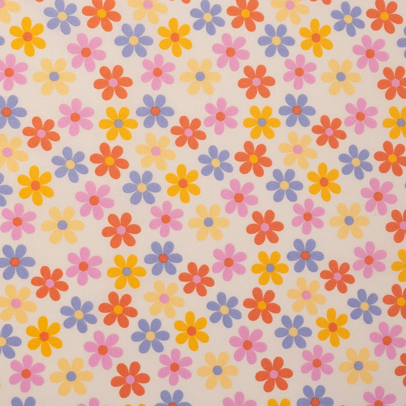 SINGER Retro Daisy Multi Cotton Fabric
