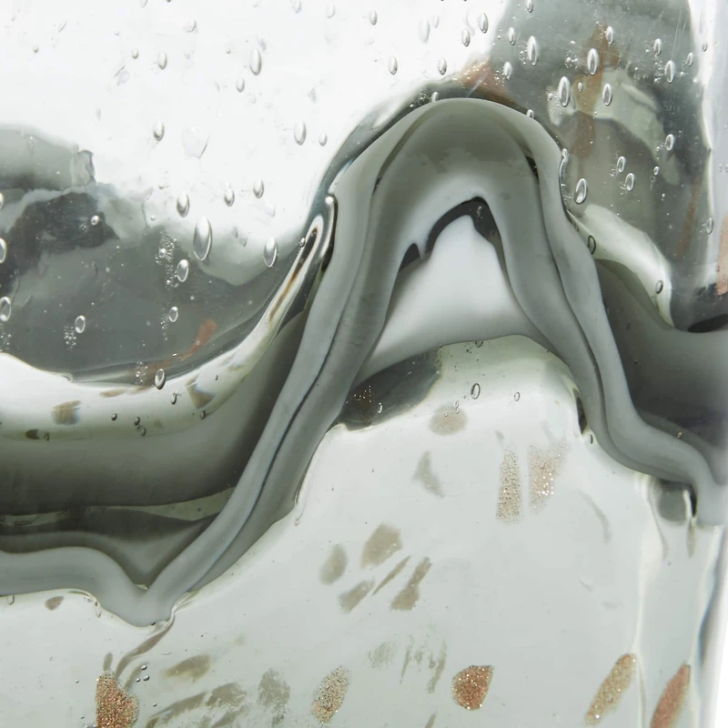 Gray Glass Contemporary Vase Set