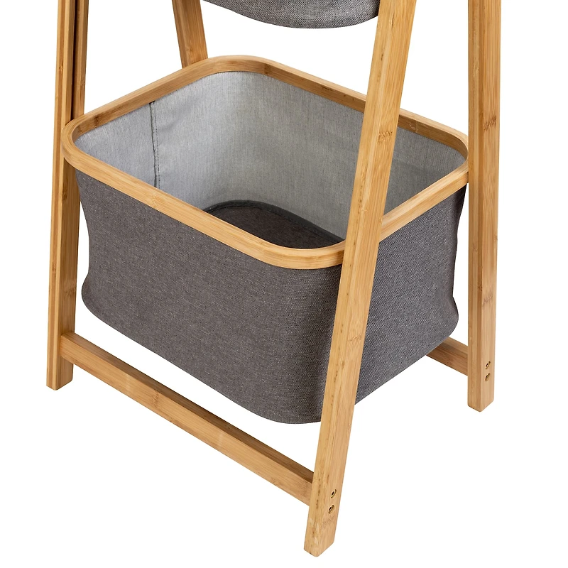 Honey Can Do Bamboo & Canvas 2-Tier Collapsible Shelves