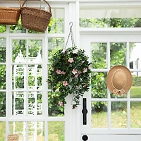 34in. UV Resistant Artificial Azalea Hanging Basket (Indoor/Outdoor)