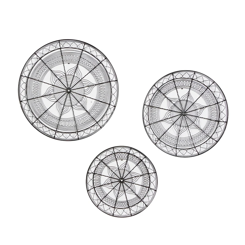 Black Eclectic Wall Décor Set 21", 18" & 15"