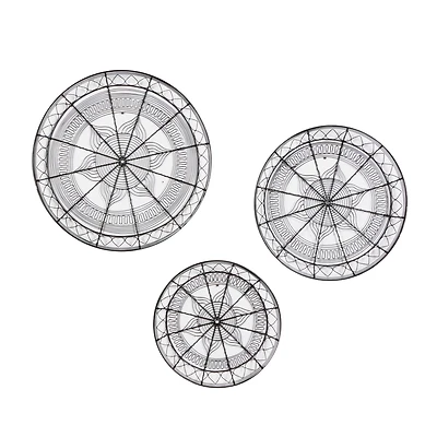 Black Eclectic Wall Décor Set 21", 18" & 15"