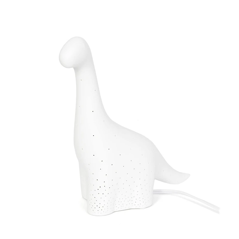 Simple Designs 11" White Porcelain Dinosaur Table Lamp