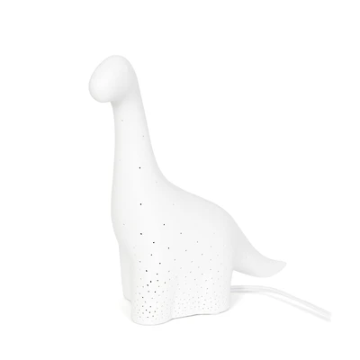 Simple Designs 11" White Porcelain Dinosaur Table Lamp