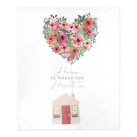 Home Is Where The Heart Is Sherpa Fleece Throw Blanket