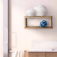 American Art Decor Galleon Wall Shelf, Brown - 22" x 9"