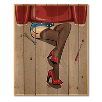 Designart - Retro Sexy Woman Repairing The Car