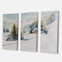 Designart - Little House In The Winter Mountains