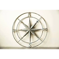 Hello Honey® Metal Compass Wall, Distressed Aqua