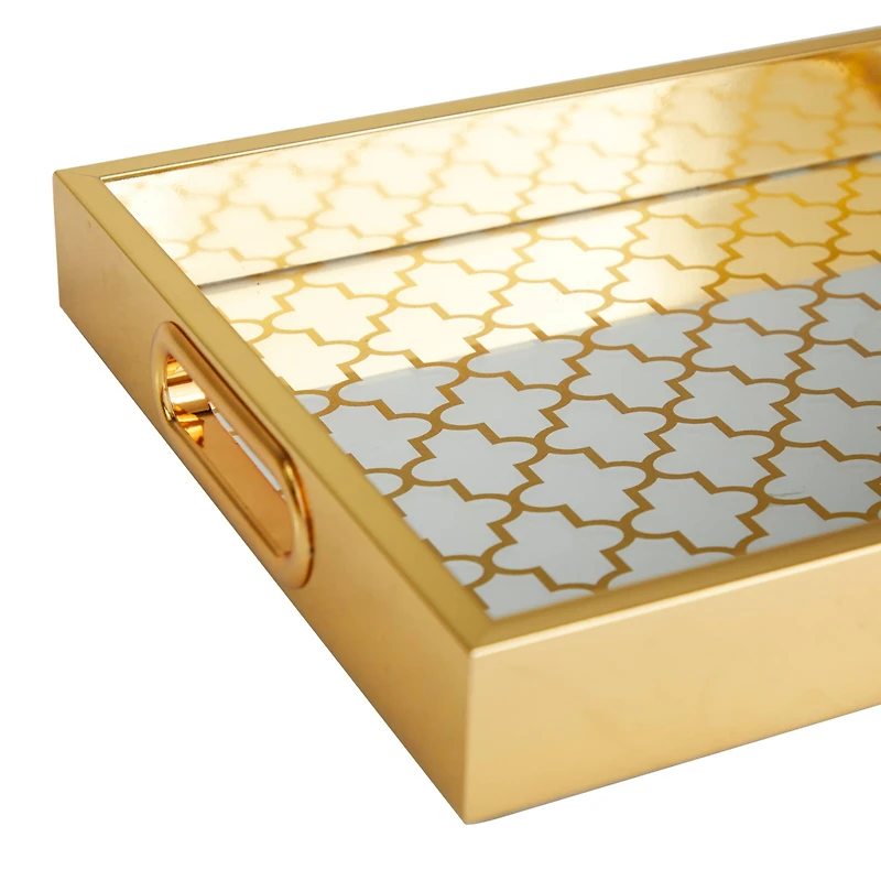 Gold Honeycomb Plastic Glam Tray Set