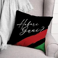 Habari Gani Strokes Kwanzaa Throw Pillow
