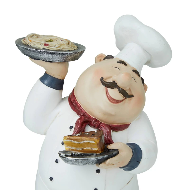 Set of 2" White Polystone Traditional Sculpture, 10" x 6" x 5"